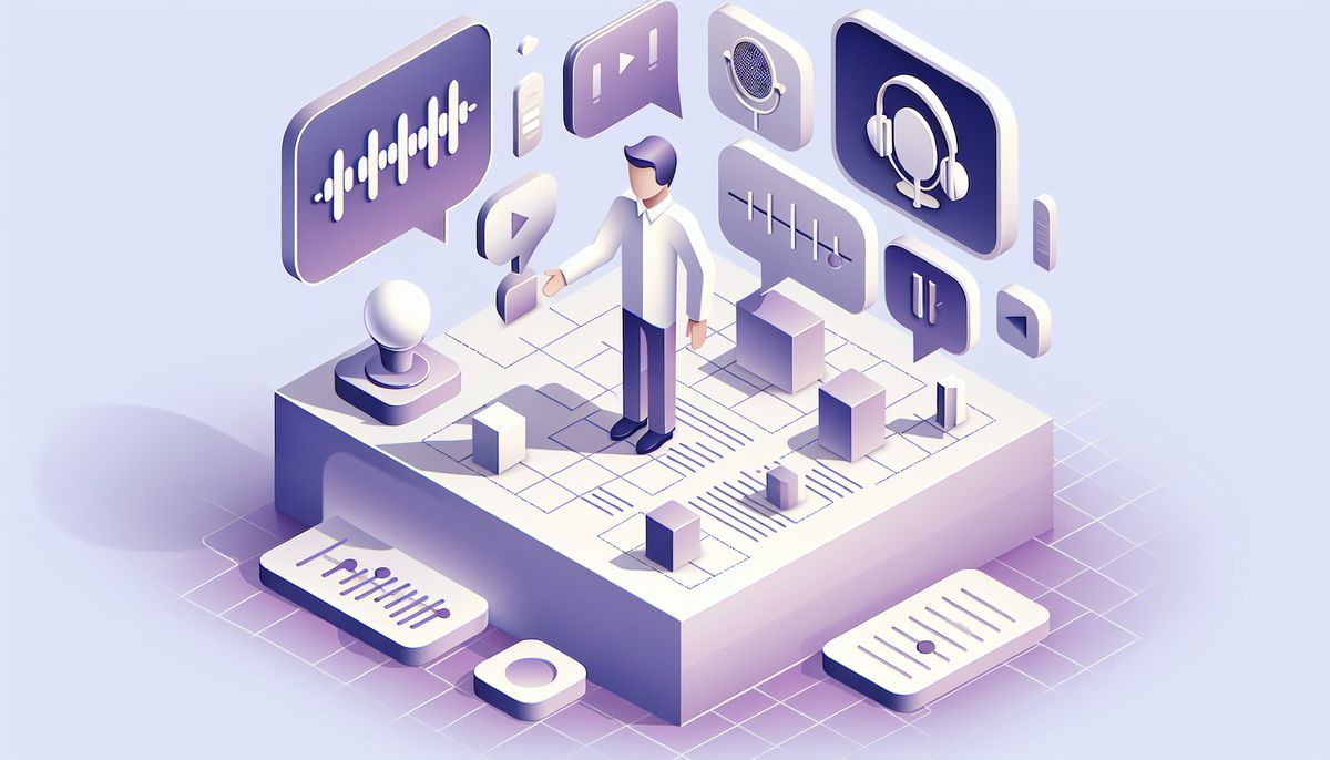 A person practicing English speaking skills using shadowing techniques with audio materials.